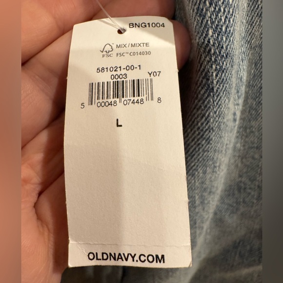 NWT Old Navy "US Flag" Jean Denim Jacket Medium Wash 100% Cotton Size Large - Picture 10 of 16